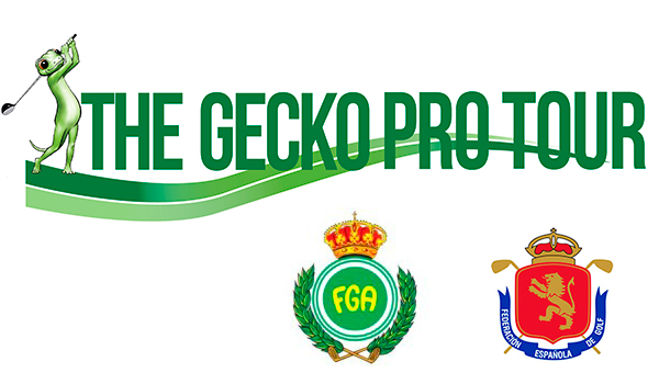 Logo oficial de la Real Federación Andaluza de Golf, logo oficial de la Real Federación Española de Golf y logo oficial del The Gecko Pro Tour