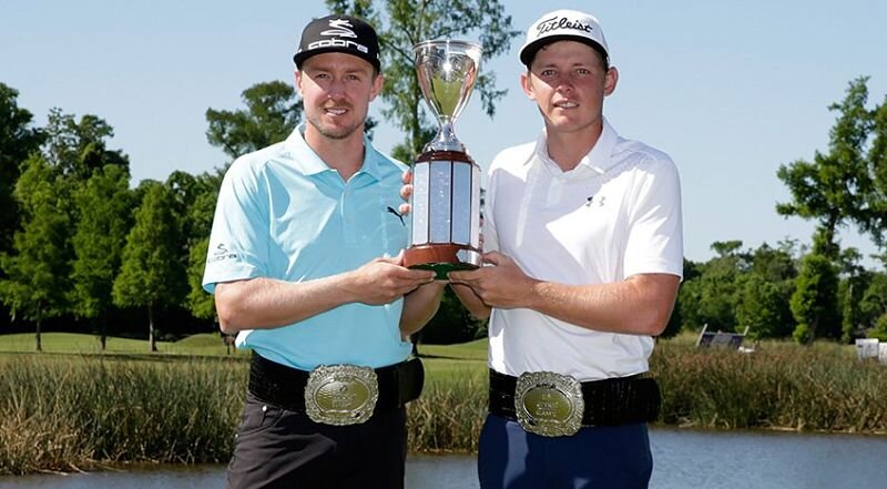 Jonas Blixt y Cameron Smith posan con el trofeo de campeón. © Twitter