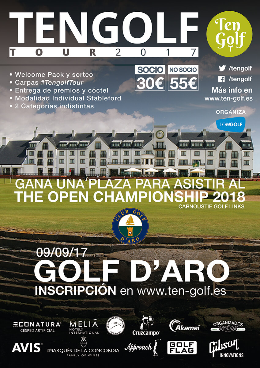 El cartel del torneo en Golf d'Aro.