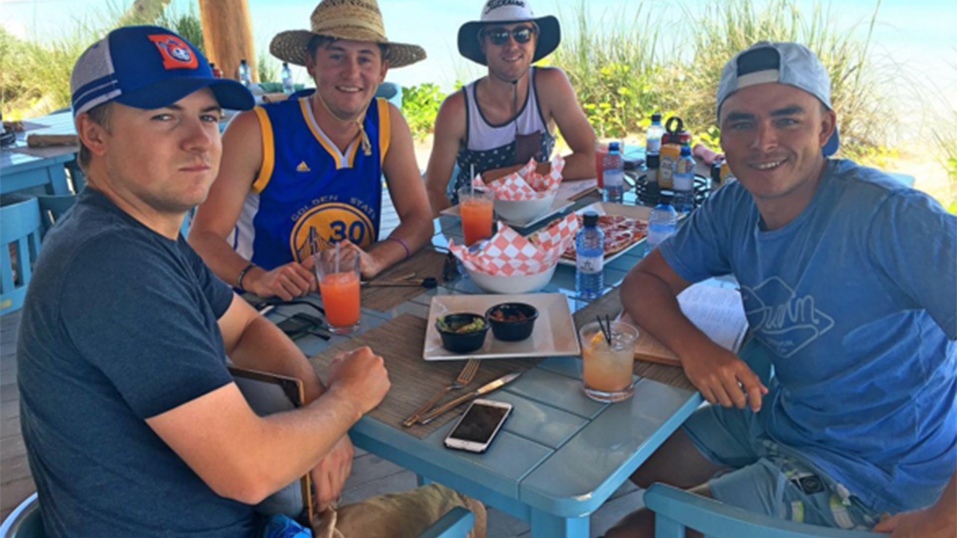 Spieth, Thomas, Fowler y Kaufmann, de vacaciones en las Bahamas.