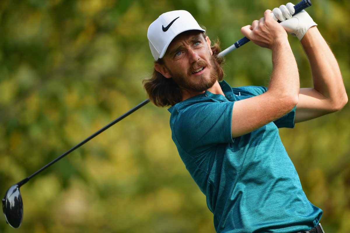 Tommy Fleetwood of England tees off during day two of the Italian Open at Golf Club Milano - Parco Reale di Monza on October 13, 2017 in Monza, Italy. (Photo by Stuart Franklin/Getty Images)