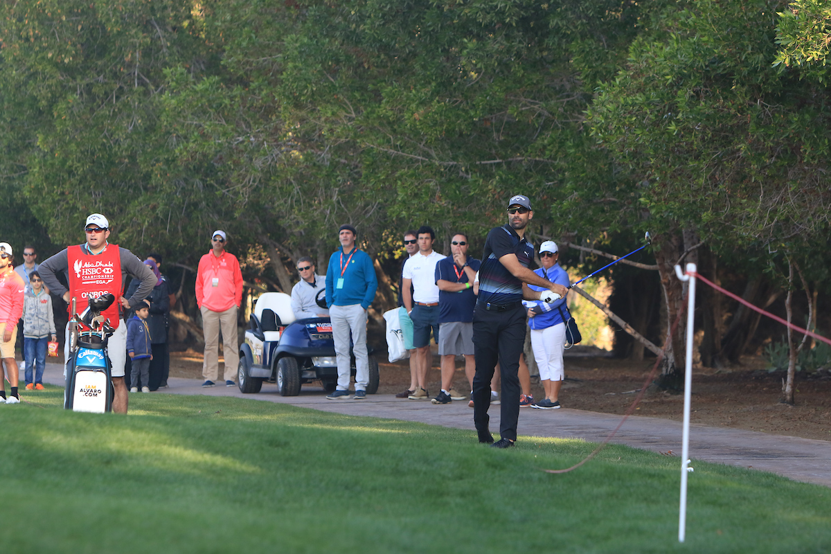Álvaro Quirós hoy en el Abu Dhabi Golf Club. © Golffile | Thos Caffrey 