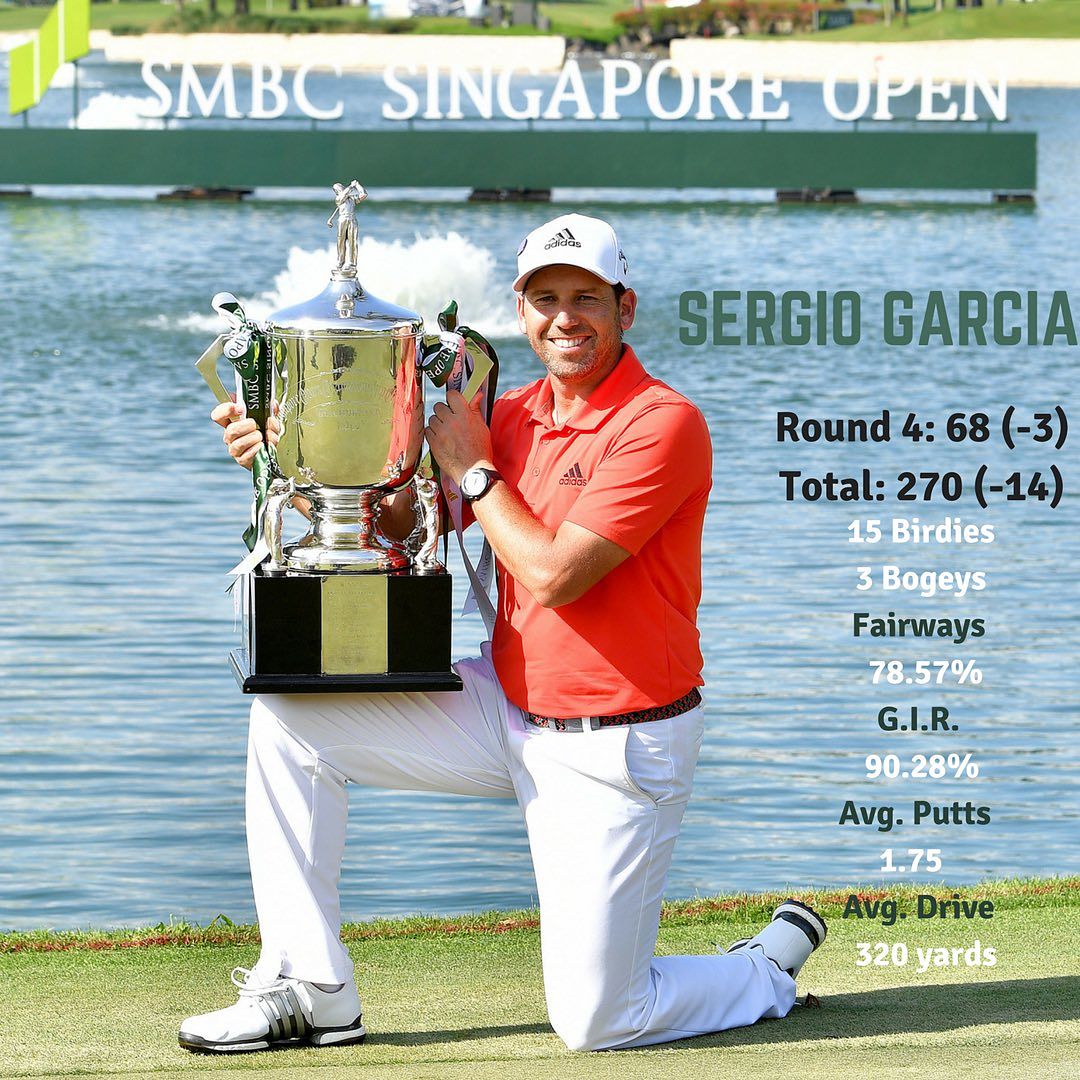 Sergio García, ganador del SMBC Singapore Open 2017. © Twitter Asian Tour