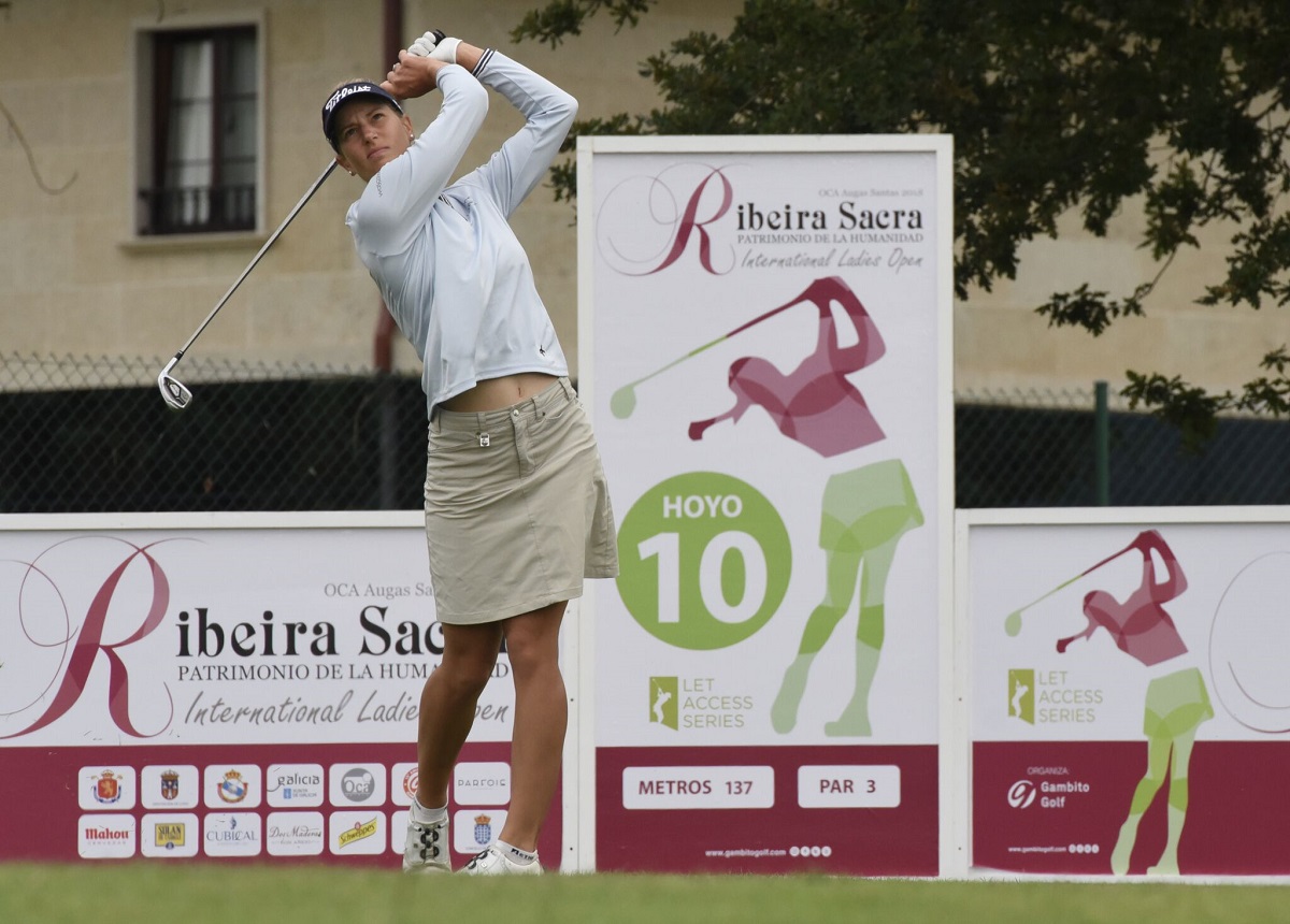Johanna Gustavsson, en la primera ronda del Ribeira Sacra Open. © Aníbal González