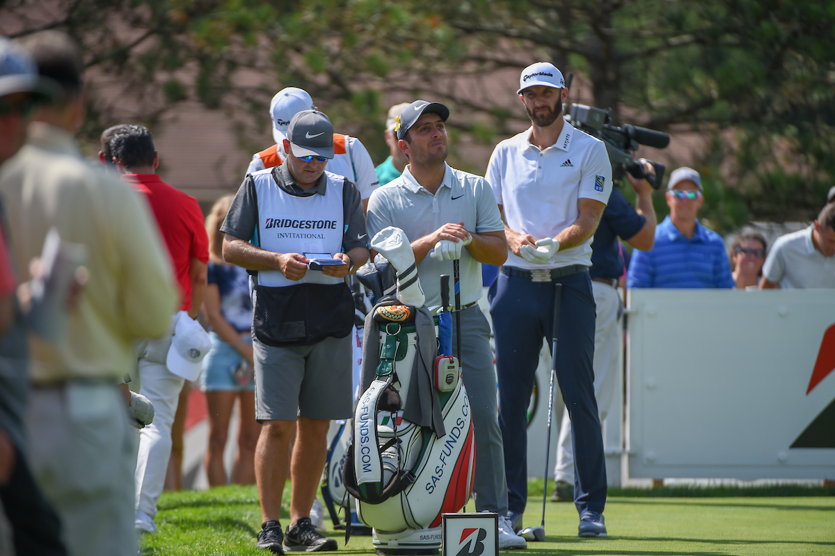 Francesco Molinari y Dustin Johnson hoy viernes en el Firestone Country Club. © Golffile | Ken Murray