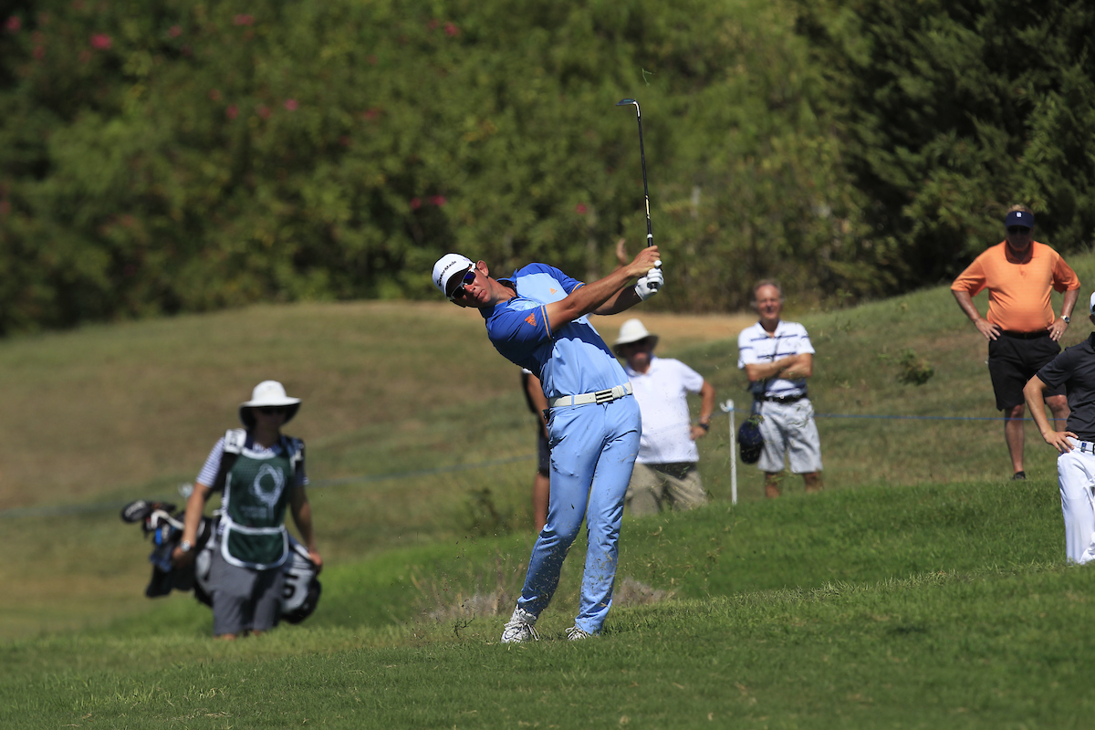 Lucas Herbert en la ronda final en Dom Pedro Victoria Golf Course. © Golffile | Thos Caffrey