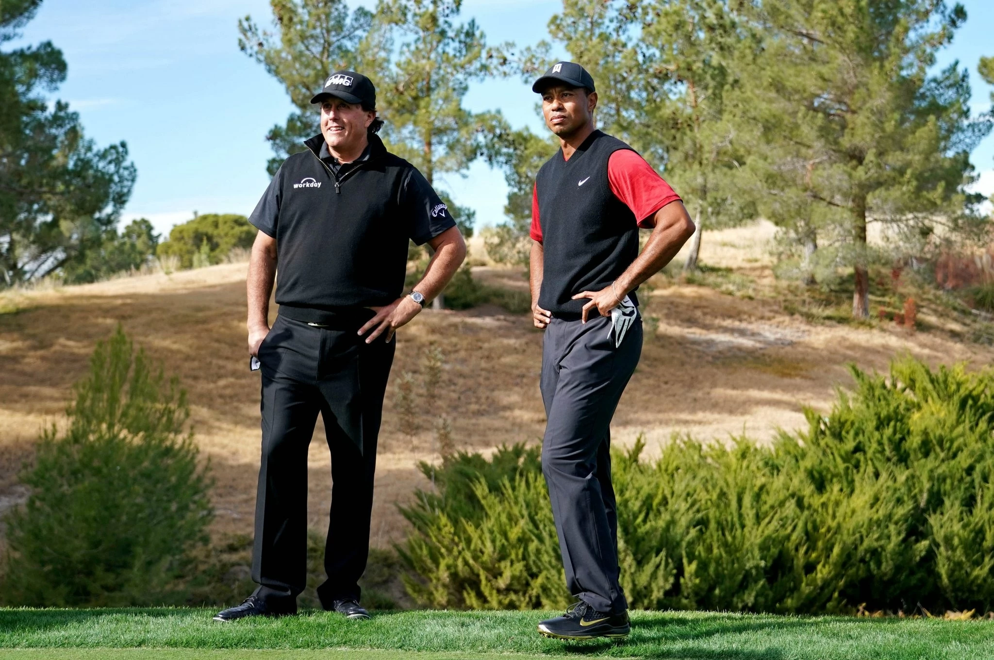 Phil Mickelson y Tiger Woods © The Match