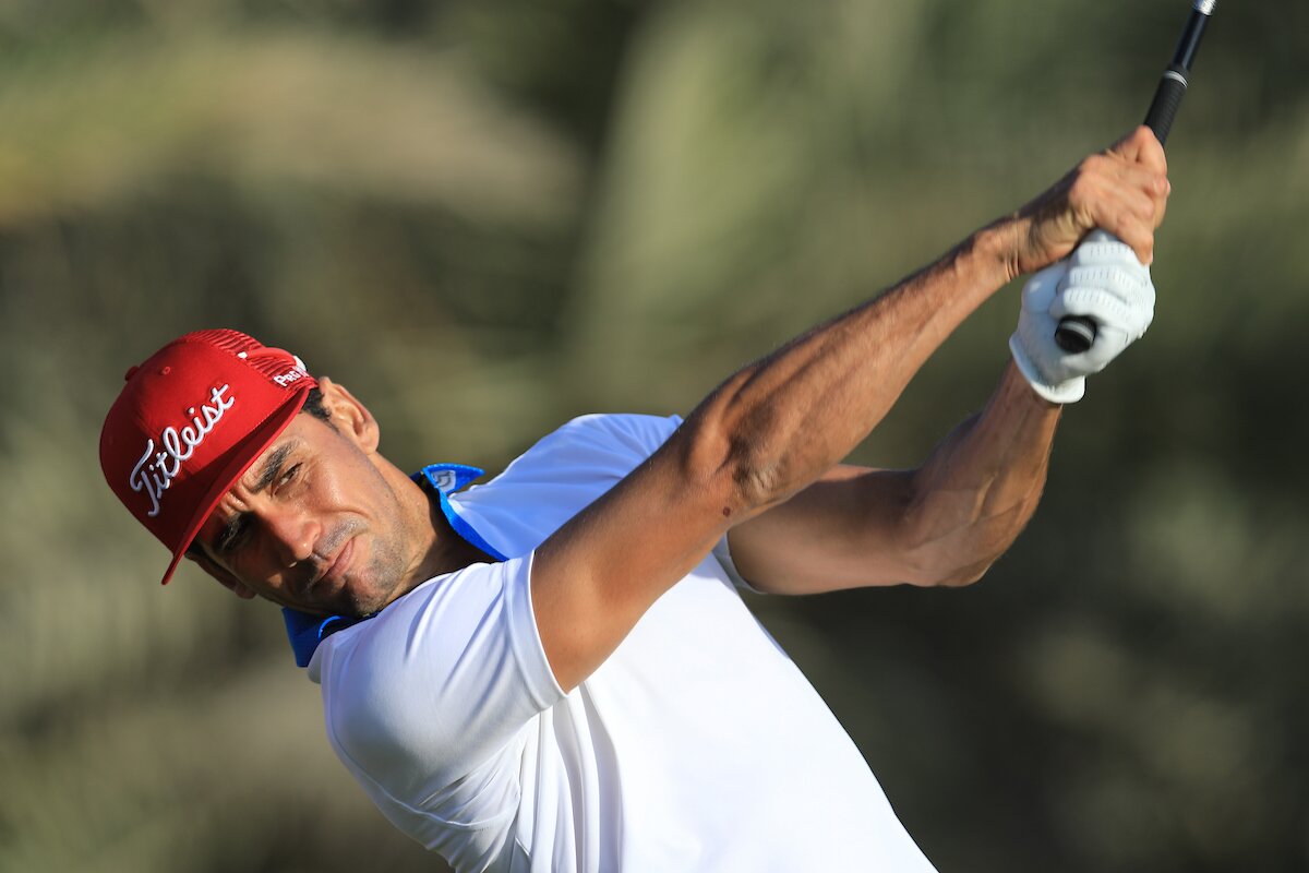 Rafa Cabrera Bello hoy jueves en Abu Dhabi. © Golffile | Phil Inglis