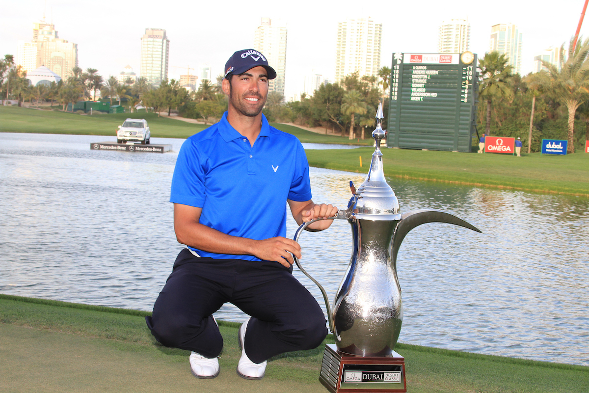 Álvaro Quirós, ganador del Dubai desert Classic 2011. © Golffile | Fran Caffrey