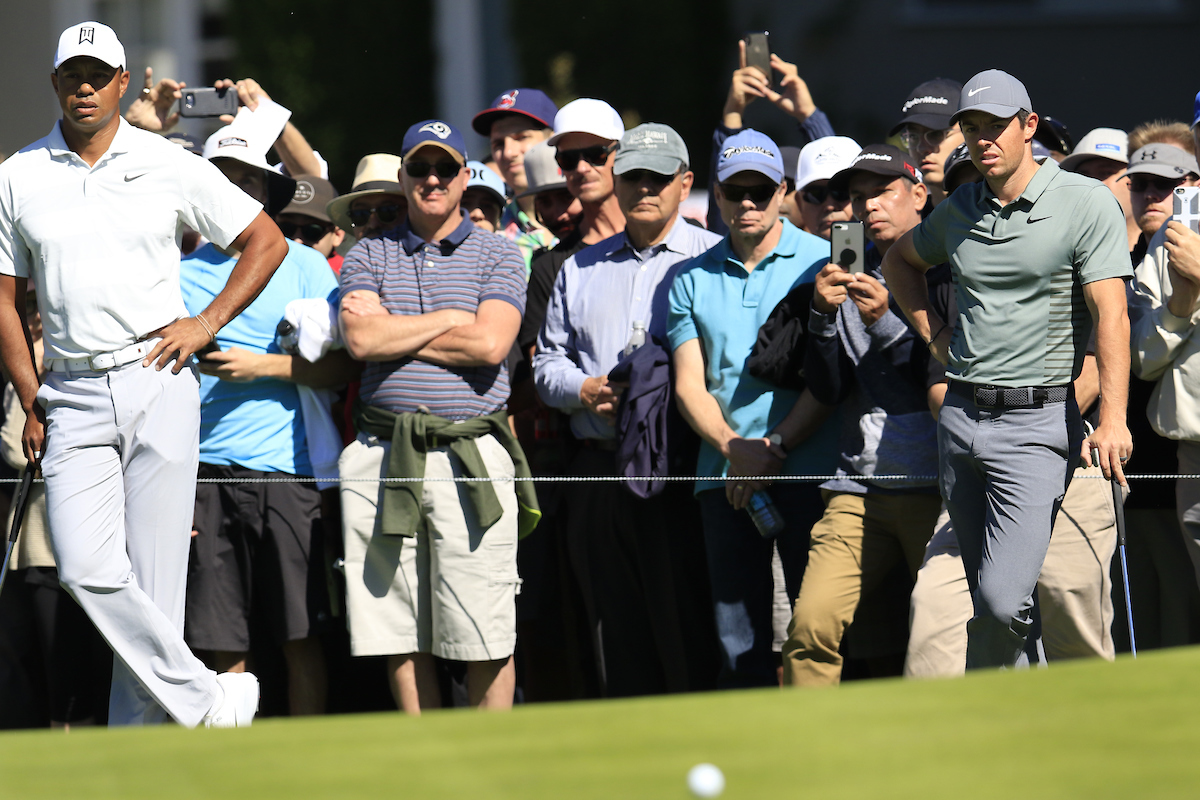 Tiger Woods y Rory McIlroy. © Golffile | Eoin Clarke