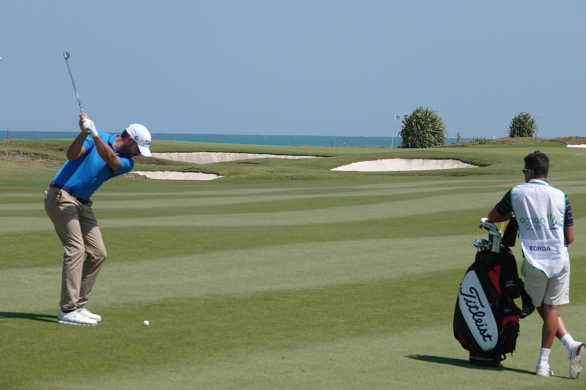 David Borda en la jornada final en Al Mouj Golf. © Golffile | Phil Inglis
