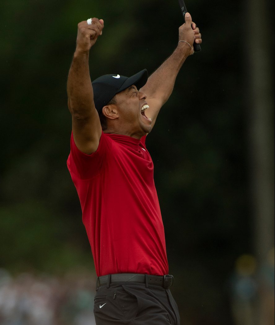 Tiger Woods celebra su victoria en Augusta. © Golffile | Fran Caffrey