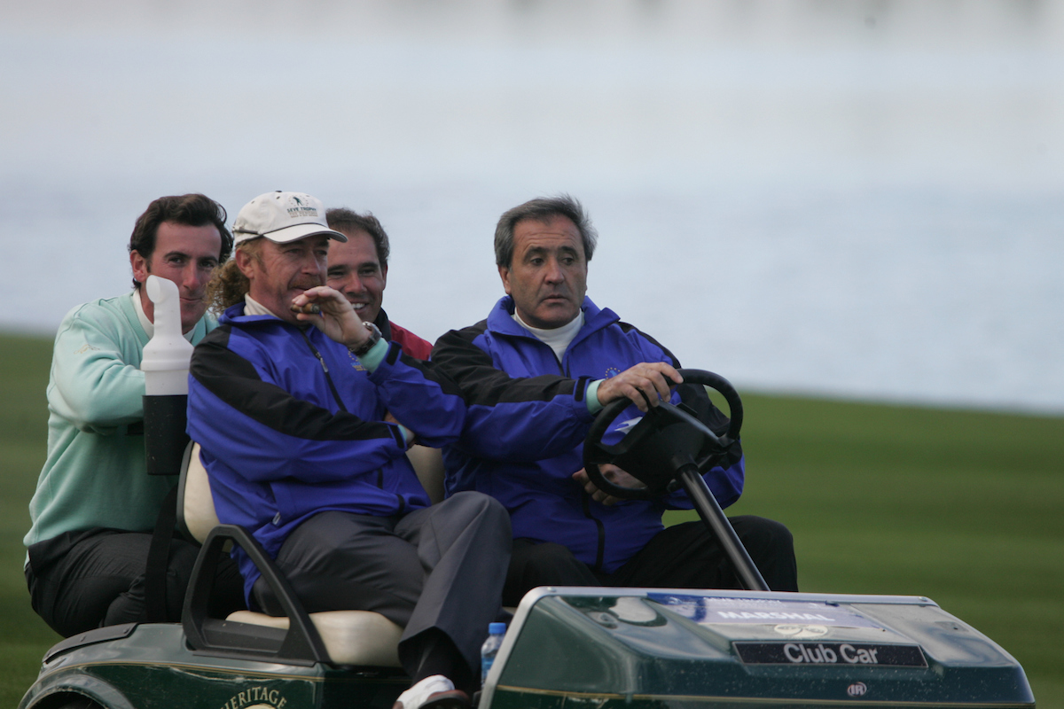 Seve Ballesteros, Miguel Ángel Jiménez y Gonzalo Fernández Castaño en el Seve Trophy 2007. © Golffile | Eoin Clarke
