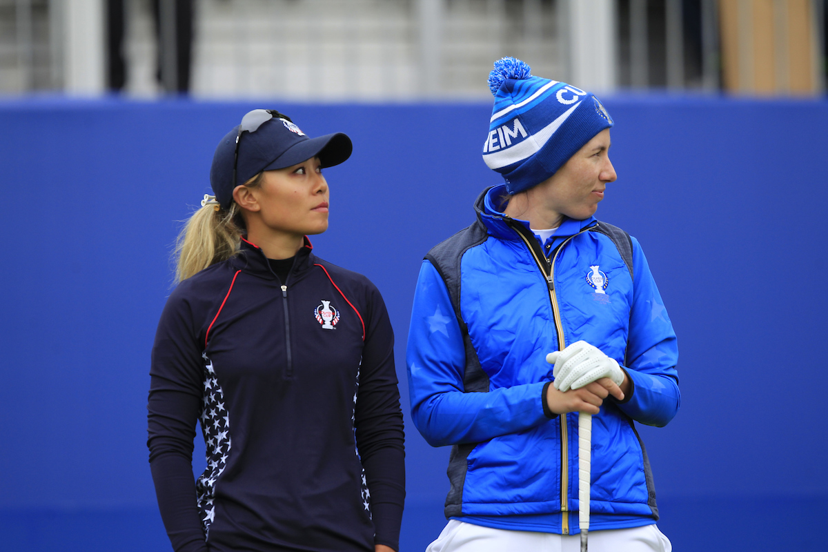 Danielle Kang y Carlota Ciganda en la jornada final de la Solheim Cup 2019. © Golffile | Thos Caffrey