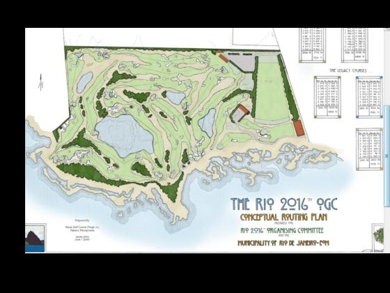 Diseño del campo de golf de los Juegos Olímpicos de Río 2016.