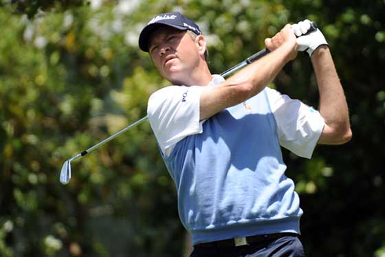 Davis Love III ha realizado la mejor tarjeta del día hasta el momento con 68 golpes.