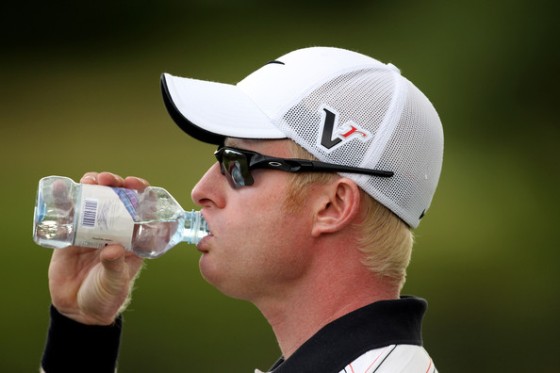 Simon Dyson, hoy durante su segunda vuelta en el Johnnie Walker Championship.