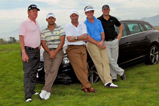 Miguel Ángel Jiménez, Pablo Larrazábal, José María Olazábal, Gonzalo Fernández Castaño y Pablo Martín en The Links. Foto de Volvo.