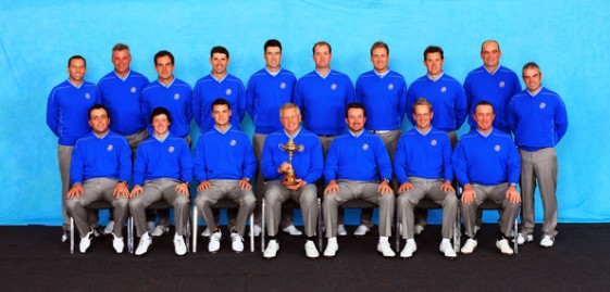 El equipo europeo posa en la sesión de fotos oficial de la Ryder Cup.