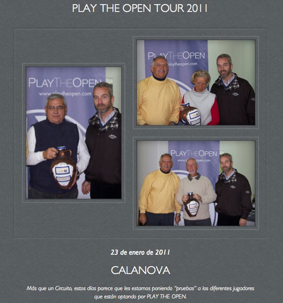 Los ganadores de la prueba del Circuito Play The Open celebrada en Calanova.