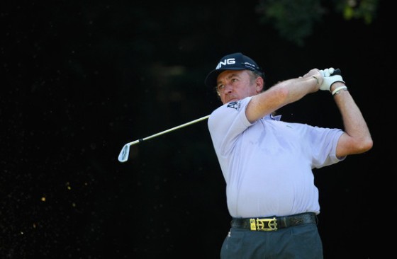 Miguel Ángel Jiménez, ayer durante la última vuelta en el Czech Open.