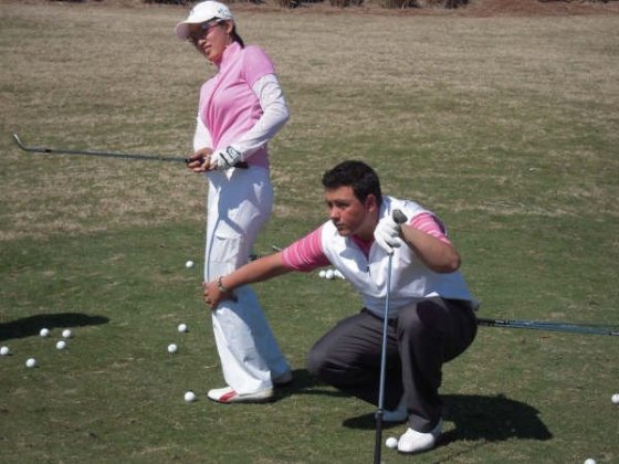 Jorge Parada, durante un entrenamiento con su pupila Chella Choi, prometedora jugadora coreana.