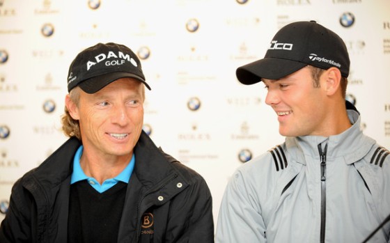 Langer y Kaymer bromean en la previa del BMW International de 2009 en Munich.