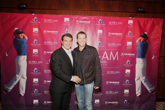 Joan Laporta y Sergio García posan durante la cena de gala del Pro-Am de la Fundación María García-Estrada. Javier Estrada.
