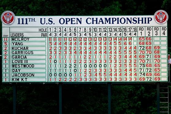 El marcador del U.S. Open del Congressional refleja la ventaja alcanzada por McIlroy. Marcador tras la tercera jornada del U.S. Open