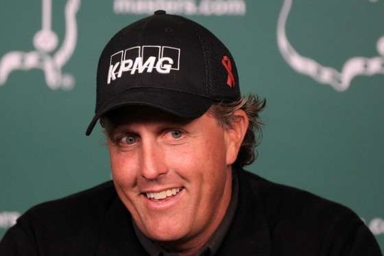 Phil Mickelson, durante su comparecencia de ayer como defensor del título en Augusta.