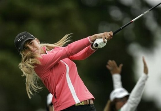 Belén Mozo, ayer durante su duelo contra Cristie Kerr en el Sybase.