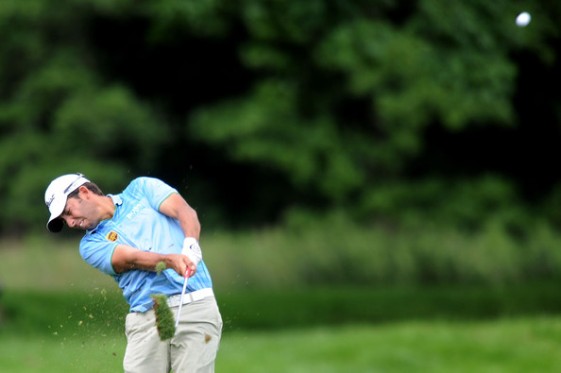 Pablo Larrazábal, durante su primera vuelta en el BMW International Open.