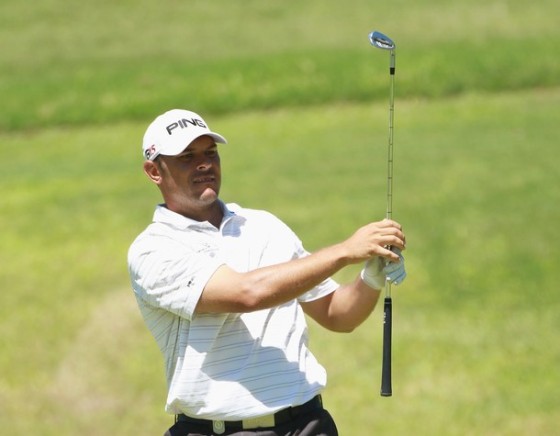 Brandon Pieters, primer líder del Africa Open, durante su vuelta de hoy.