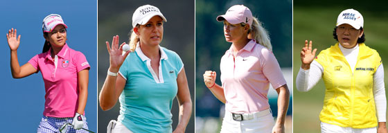 De izquierda a derecha: Ai Miyazato, Cristie Kerr, Suzann Pettersen y Jiyai Shin.