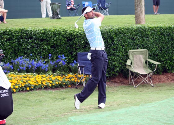 Finish de Quirós tras su segundo tiro al hoyo 17 con el 52º.