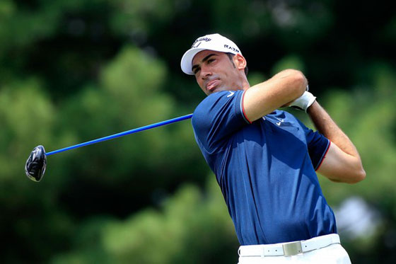 Álvaro Quirós, hoy durante su segunda vuelta en el WGC Bridgestone.