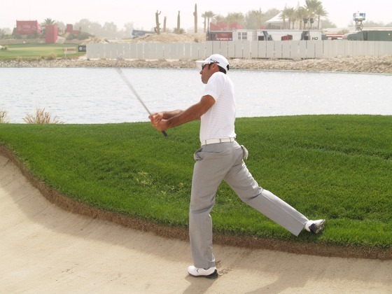 Álvaro Quirós, hoy durante el Pro-Am del Qatar Masters.