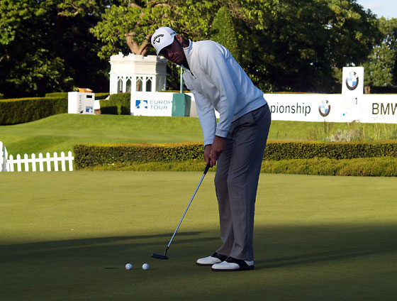 Quirós ha sido el último en abandonar el putting green después de trabajar duro con el trackman.