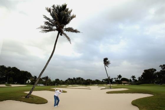 Justin Rose, durante la vuelta de prácticas esta semana en Doral.