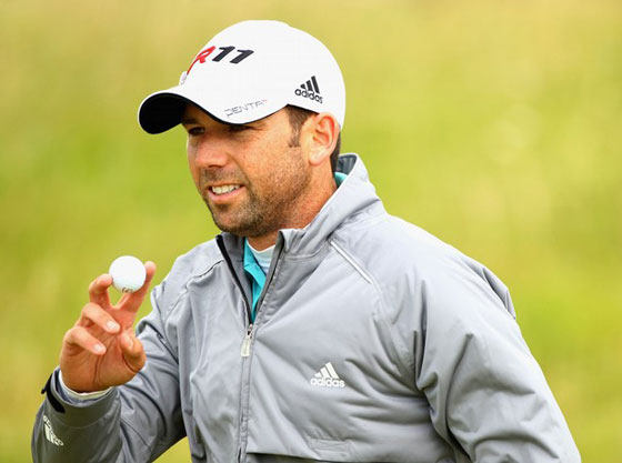 Sergio García, hoy durante la última vuelta del British Open en Royal St. George's.