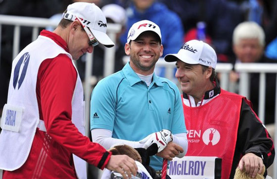 Sergio García sonreía ayer en el tee del 1 de Royal St. George's, como si supiera que algo bueno le estaba esperando.