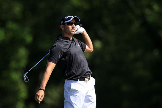 Sergio García, durante su vuelta de hoy en Augusta.