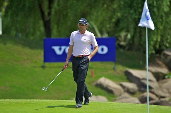Sergio García, durante la vuelta de hoy en China. Golfotto.