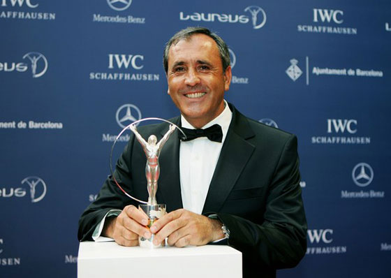 Seve, en la recogida del premio Laureus que recibió en el año 2006.