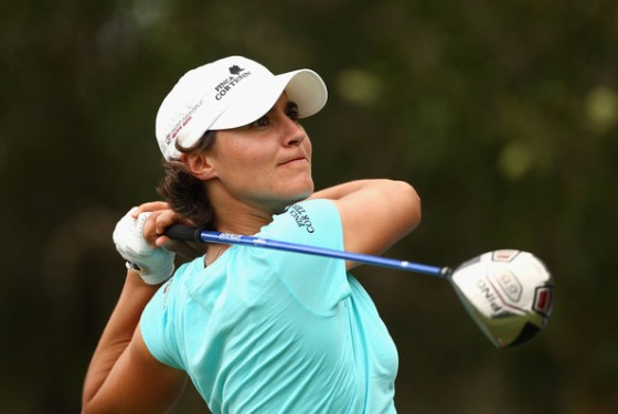 Tania Elósegui, durante su vuelta de hoy al recorrido Royal Pines de Australia.