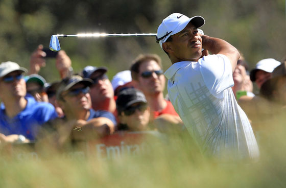 Tiger Woods, hoy durante la segunda vuelta del Open de Australia.