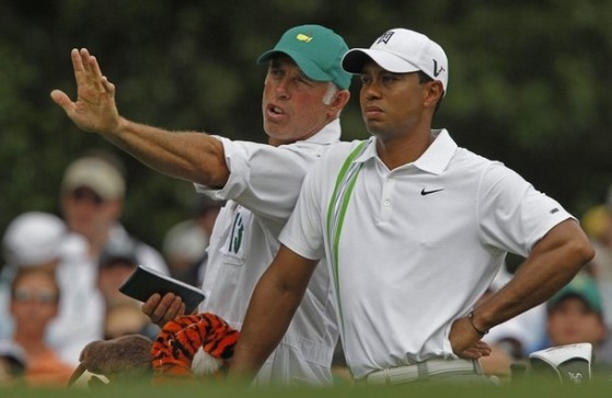 Tiger Woods, junto a Steve Williams, en el pasado Masters de Augusta.