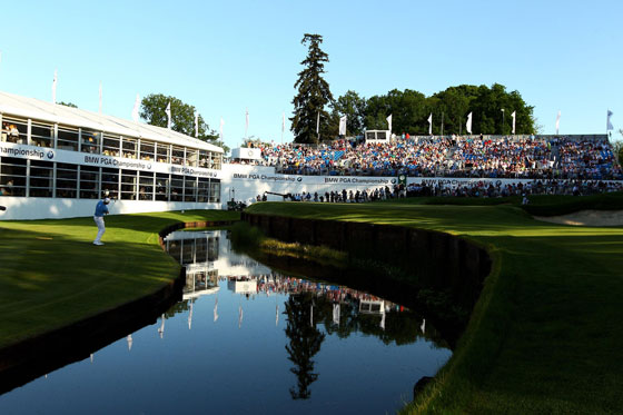 Vista del green del hoyo 18 de Wentworth.
