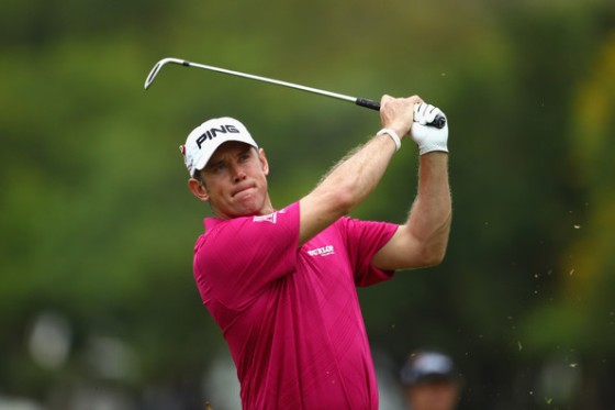 Lee Westwood, hoy durante su primera vuelta en el Nedbank Challenge.