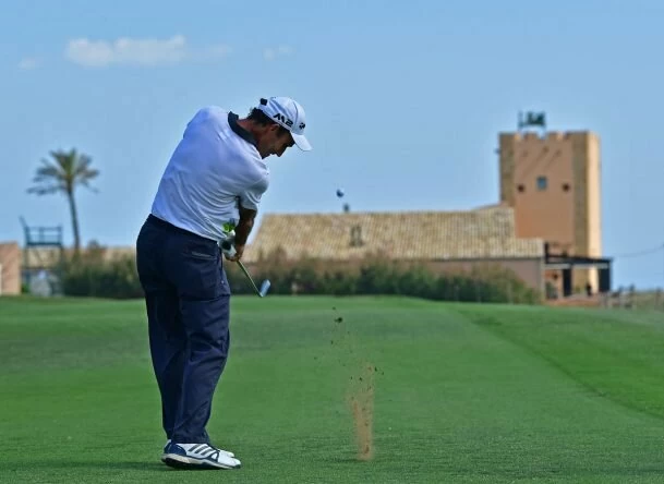 Edoardo Molinari plays a shot during the pro - am prior to the start of The Rocco Forte Open at Verdura Golf and Spa Resort. © Getty Images | Stuart Franklin